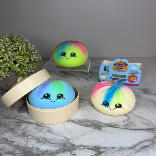 Squishy Toy - Viral Dumpling, Multi Color Spray Paint + New Face