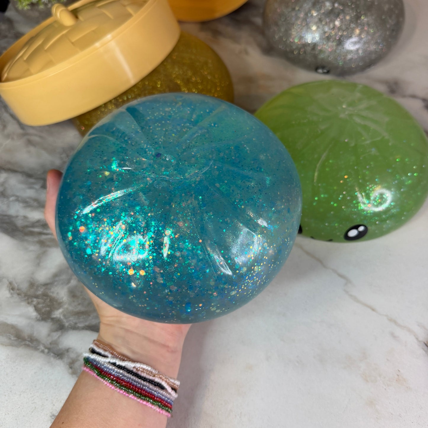 Squishy Toy - XL Jumbo Dumpling, Quick Squeeze Glitter