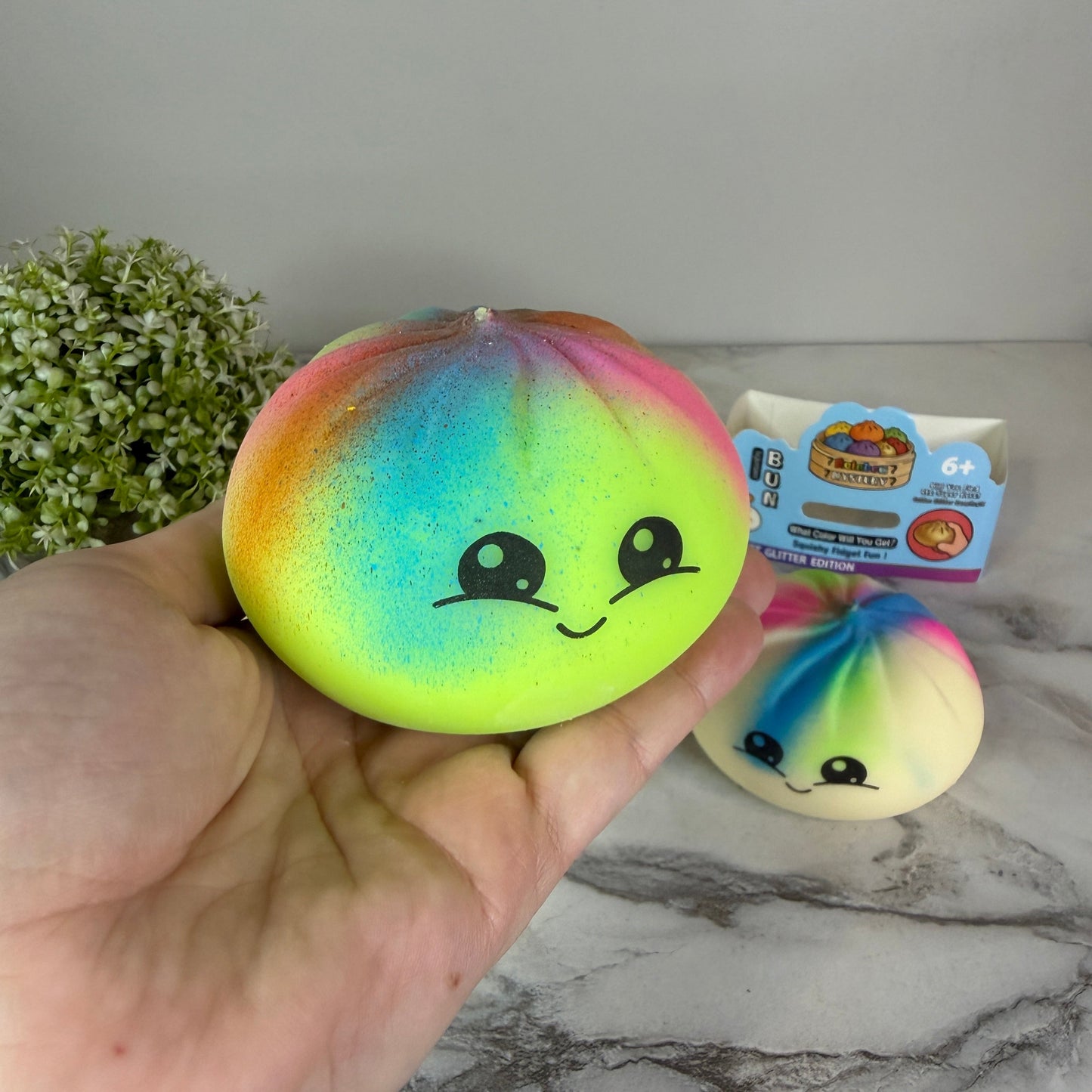 Squishy Toy - Viral Dumpling, Multi Color Spray Paint  + New Face